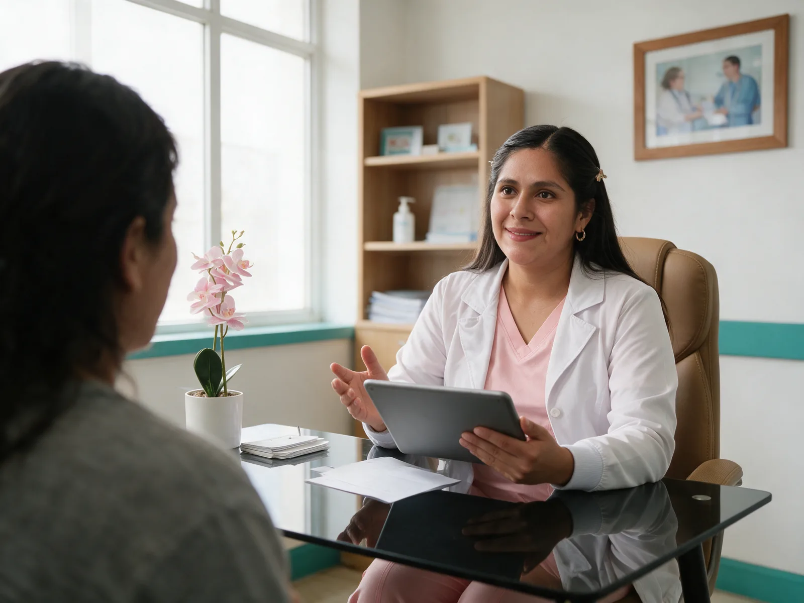 Dra. Wendy Salcedo durante una consulta integral